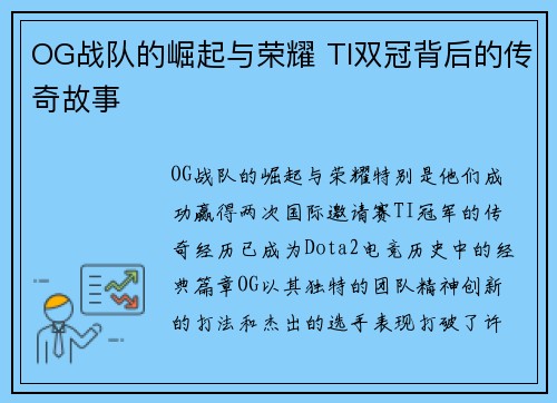 OG战队的崛起与荣耀 TI双冠背后的传奇故事 OG战队的崛起与荣耀 TI双冠背后的传奇故事